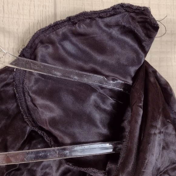 Vintage 90s Jessica McClintock Crushed Velvet Cropped Evening Jacket Shrug Black - Picture 4 of 7